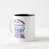 Funny Psych Major Psychology Student Projecting Tweekleurige Koffiemok (Voorkant links)