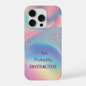 Funny Psychedelic Pastel Bubble Typography Text iPhone Hoesje (Achterkant)