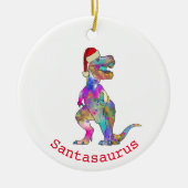 Funny Psychedelic Tyrannosaurus Rex Santa Dinosaur Keramisch Ornament (Voorkant)