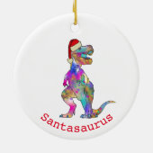 Funny Psychedelic Tyrannosaurus Rex Santa Dinosaur Keramisch Ornament (Achterkant)