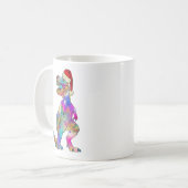 Funny Psychedelic Tyrannosaurus Rex Santa Dinosaur Koffiemok (Voorkant links)