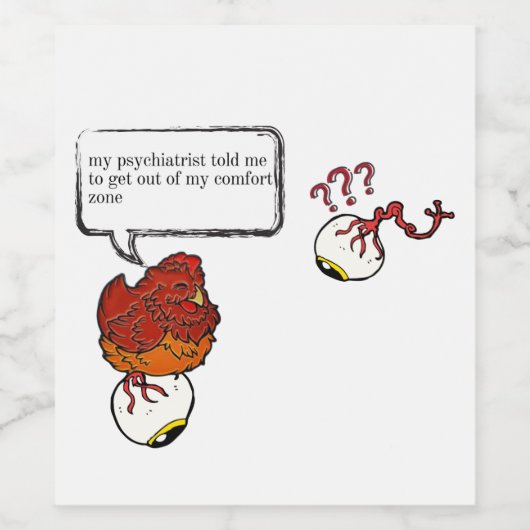 Funny Psychiatrist Wijn Etiket (Enkel label)