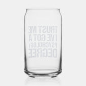 Funny Psychology Afstuderen Custom Psycholoog Blikvorm Glas (Achterkant)