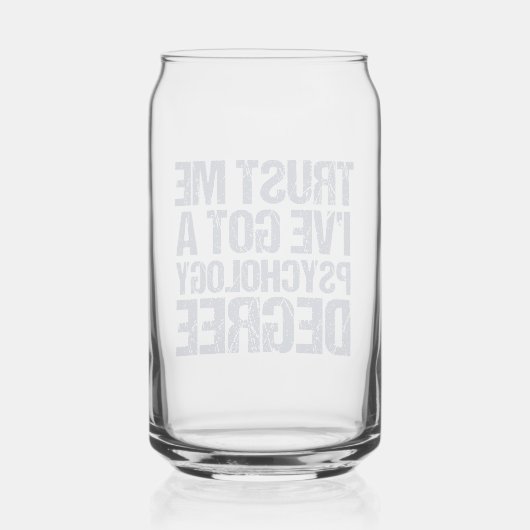 Funny Psychology Afstuderen Custom Psycholoog Blikvorm Glas (Achterkant)