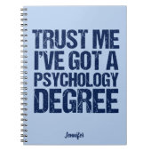 Funny Psychology Afstuderen Custom Psycholoog Notitieboek (Voorkant)