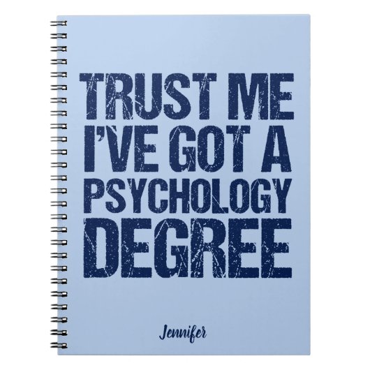 Funny Psychology Afstuderen Custom Psycholoog Notitieboek (Voorkant)