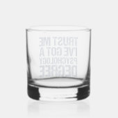 Funny Psychology Afstuderen Custom Psycholoog Whisky Glas (Achterkant)