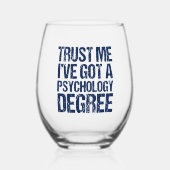 Funny Psychology Afstuderen Custom Psycholoog Wijnglas Zonder Voet (Voorkant)