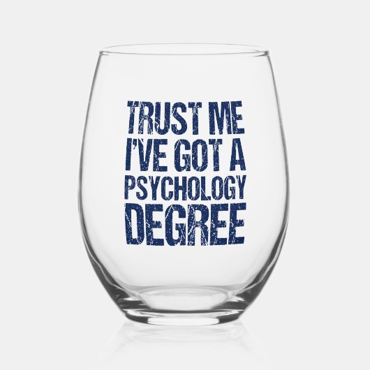 Funny Psychology Afstuderen Custom Psycholoog Wijnglas Zonder Voet (Voorkant)