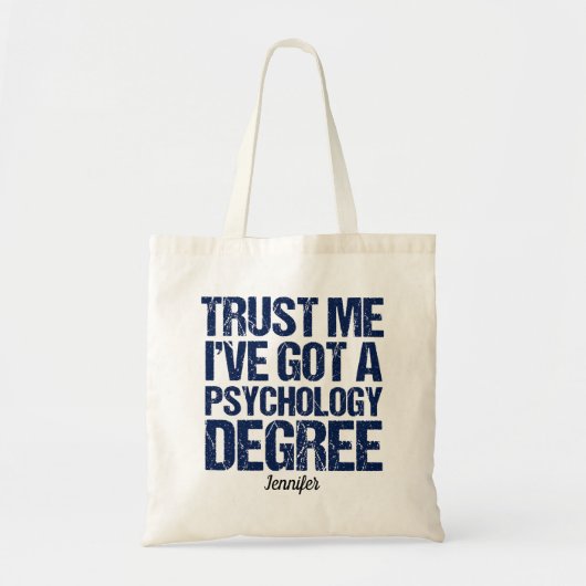 Funny Psychology Afstuderen Psycholoog Custom Tote Bag (Voorkant)