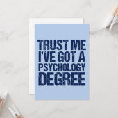 Funny Psychology Afstuderen Psycholoog Quote Kaart (Voorkant / Achterkant in situ)