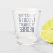 Funny Psychology Afstuderen Psycholoog Shot Glas (Achterkant)