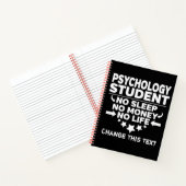 Funny Psychology College Student geen leven of gel Notitieboek (Binnen)