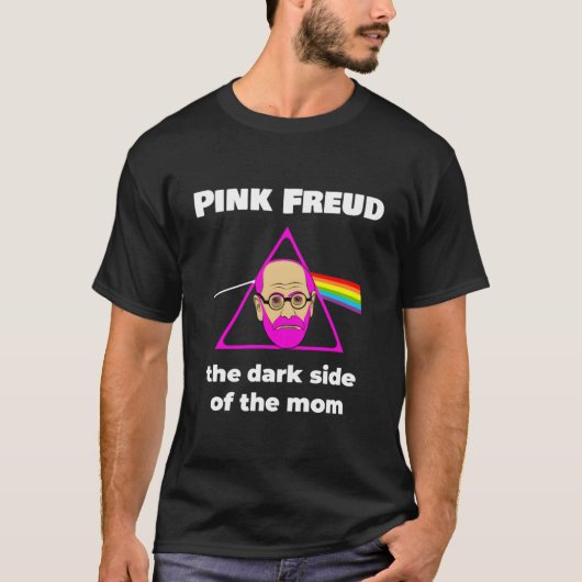 Funny Psychology Freud roze donkere kant van de mo T-shirt (Voorkant)