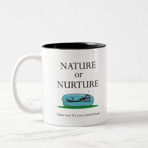 Funny Psychology Natuur of Nurture Parent's Fault Tweekleurige Koffiemok