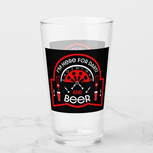 Funny Pub Beer and Darts Game Gifts Glas (Voorkant)