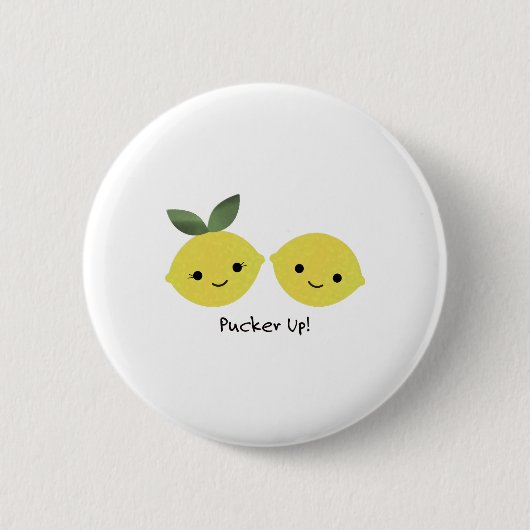 Funny Pucker Up Lemons Ronde Button 5,7 Cm (Voorkant)