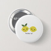 Funny Pucker Up Lemons Ronde Button 5,7 Cm (Voorkant /achterkant)