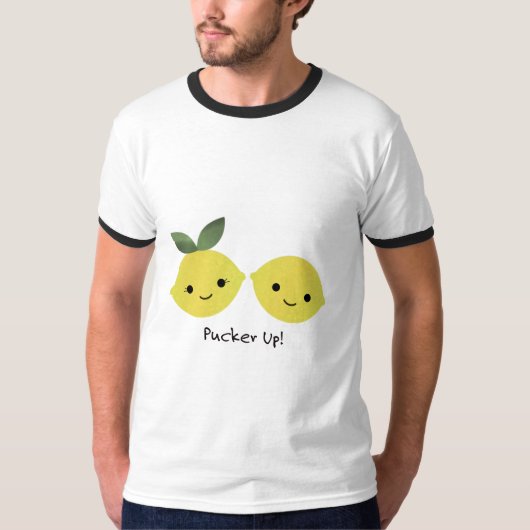 Funny Pucker Up Lemons T-shirt (Voorkant)
