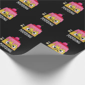 Funny Pudding Fart Pun Dark BG Cadeaupapier (Hoek)