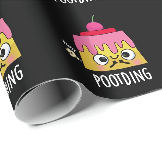 Funny Pudding Fart Pun Dark BG Cadeaupapier (Rol Hoek)