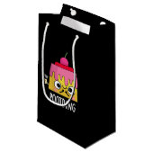 Funny Pudding Fart Pun Dark BG Klein Cadeauzakje (Voorkant Gekanteld)