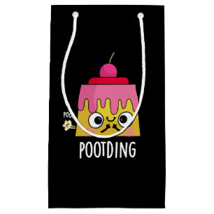 Funny Pudding Fart Pun Dark BG Klein Cadeauzakje