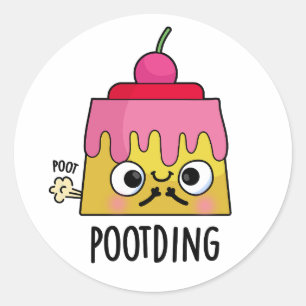 Funny Pudding Fart Pun Ronde Sticker