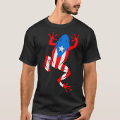 Funny Puerto Rico Coqui Frog Puerto Rican Flag Bor T-shirt (Voorkant)