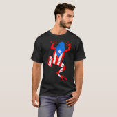Funny Puerto Rico Coqui Frog Puerto Rican Flag Bor T-shirt (Voorkant volledig)
