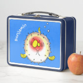 Funny puffer fish porcupine fish cartoon (In situ)