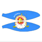 Funny puffer fish porcupine fish cartoon basketbal (Panelen)