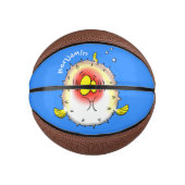 Funny puffer fish porcupine fish cartoon basketbal (Voorkant)