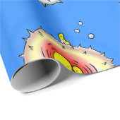 Funny puffer fish porcupine fish cartoon cadeaupapier (Rol Hoek)