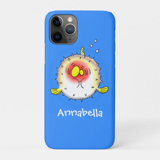 Funny puffer fish porcupine fish cartoon Case-Mate iPhone case (Achterkant)