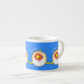 Funny puffer fish porcupine fish cartoon espresso kop (Voorkant rechts)