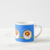 Funny puffer fish porcupine fish cartoon espresso kop (Rechts)