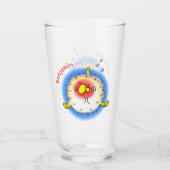 Funny puffer fish porcupine fish cartoon glas (Achterkant)