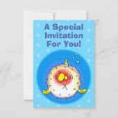 Funny puffer fish porcupine fish cartoon kaart (Achterkant)