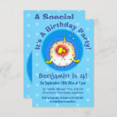 Funny puffer fish porcupine fish cartoon kaart (Voorkant / Achterkant)