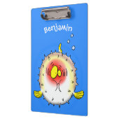 Funny puffer fish porcupine fish cartoon klembord (Links)