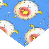 Funny puffer fish porcupine fish cartoon korte tafelloper (Hoek)