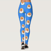 Funny puffer fish porcupine fish cartoon leggings (Achterkant)