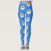 Funny puffer fish porcupine fish cartoon leggings (Voorkant)