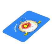 Funny puffer fish porcupine fish cartoon magneet (Linkerzijde)