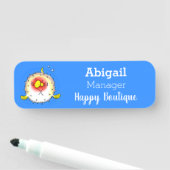 Funny puffer fish porcupine fish cartoon naamplaatje (In situ)