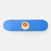 Funny puffer fish porcupine fish cartoon persoonlijk skateboard (Horizontaal)