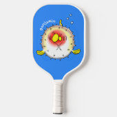 Funny puffer fish porcupine fish cartoon pickleball paddle (Achterkant)