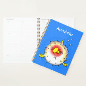 Funny puffer fish porcupine fish cartoon planner (Display)