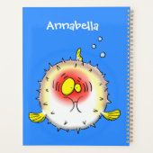 Funny puffer fish porcupine fish cartoon planner (Achterkant)